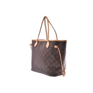 Louis Vuitton brown leather Neverfull bag tote Monogram